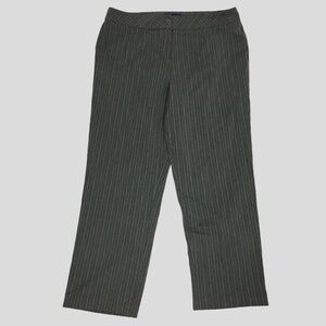 Penningtons Pinstripe Pants Womens Plus Size 18 Gray Straight Leg Trousers